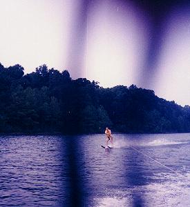 Skiing beside the boat