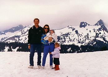 Family up at Mt. Rainier