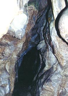 Narrow passage in Linville Caverns