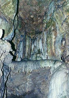 Wedding Chapel wall formation in Linville Caverns