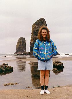 Lynn in front of the Needles