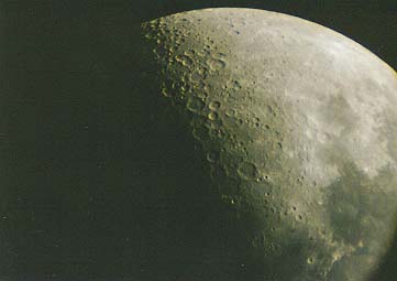 1st quarter moon, zoomed in