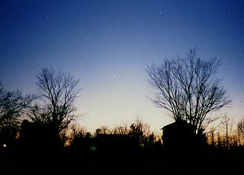 Saturn above western horizon