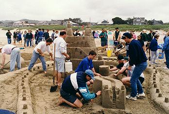 Sand castles at Cannon beach