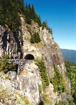 Tunnel along the road around Mt. Rainier