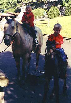 Victoria and Jonathan on horses