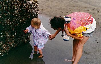 Victoria touching anemones